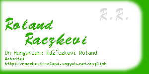 roland raczkevi business card